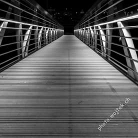 Modern pedestrian bridge at night Washington DC