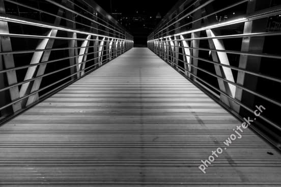 Modern pedestrian bridge at night Washington DC
