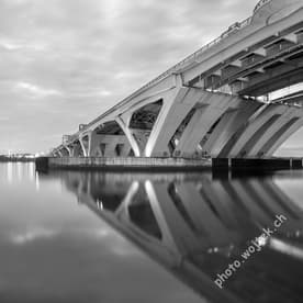 Bridge reflection over river Washington DC
