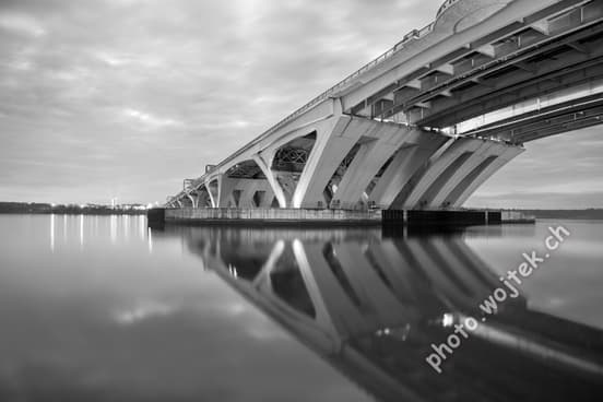 Bridge reflection over river Washington DC