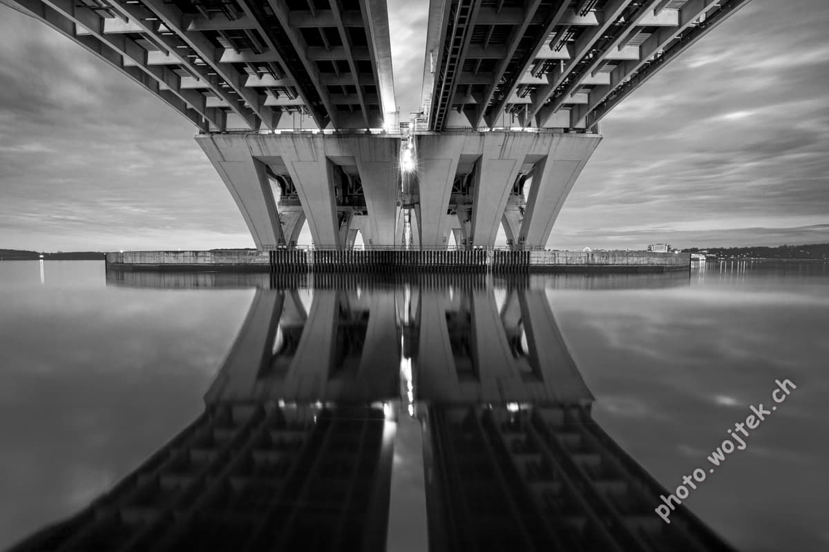Bridge underside reflection, Washington DC USA