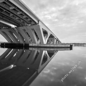 Bridge reflection over river, Washington DC