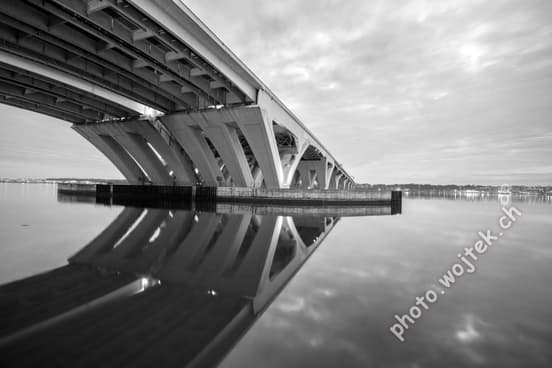 Bridge reflection over river, Washington DC