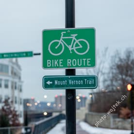 Bike Route Sign Mount Vernon Trail Washington DC