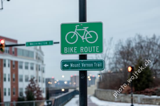 Bike Route Sign Mount Vernon Trail Washington DC