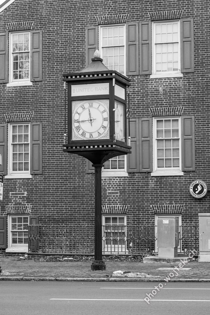 Street Clock on Brick Building Washington DC