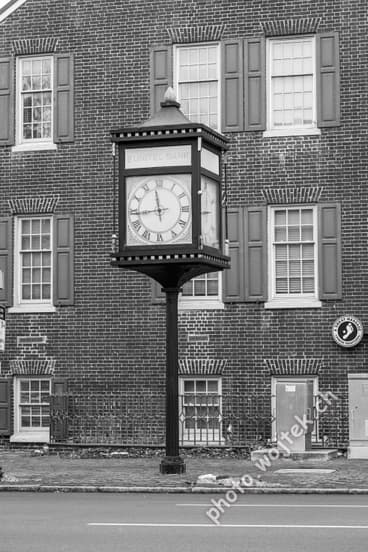 Street Clock on Brick Building Washington DC