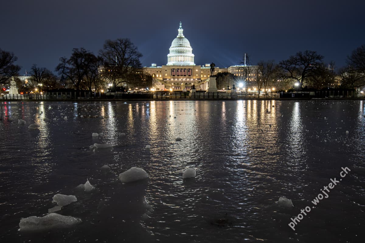 US Capitol Building at Night Washington DC