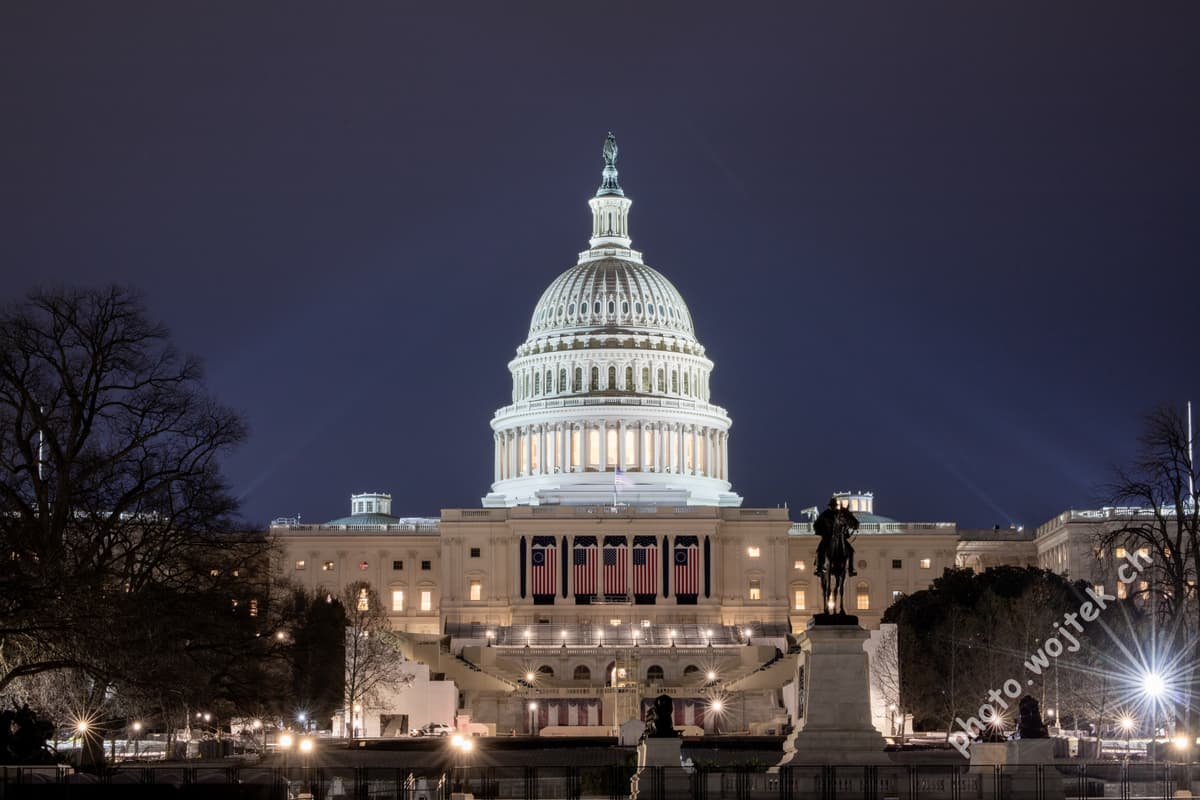 US Capitol Building at Night Washington DC