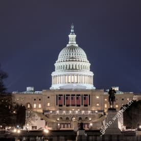 US Capitol Building at Night Washington DC