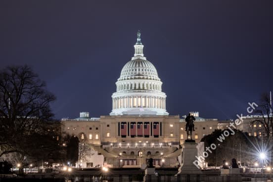 US Capitol Building at Night Washington DC
