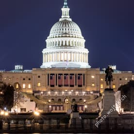 US Capitol Building at Night Washington DC