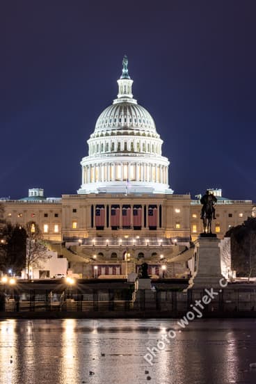 US Capitol Building at Night Washington DC