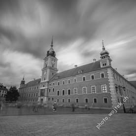 Royal Castle Warsaw Poland black and white