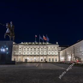 Equestrian Statue and Presidential Palace Warsaw Poland