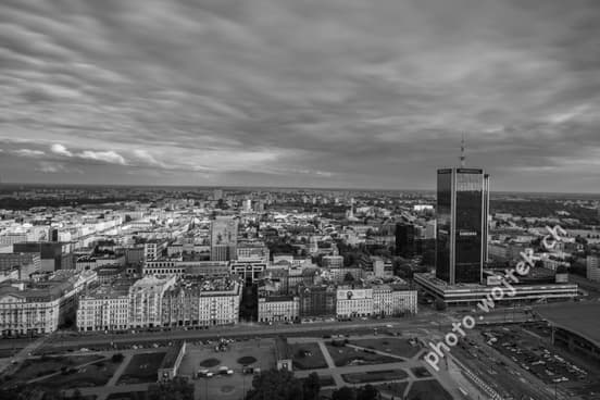 Warsaw cityscape with skyscraper Poland