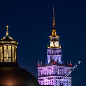 Palace of Culture and Science night Warsaw Poland