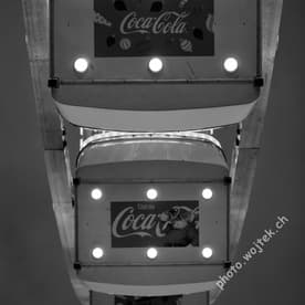 Ferris wheel cabins with Coca-Cola ads, Warsaw Poland