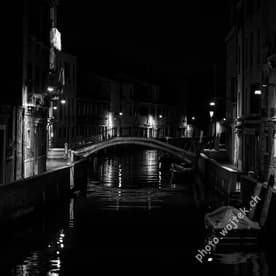 Venice Canal at Night Venice Italy
