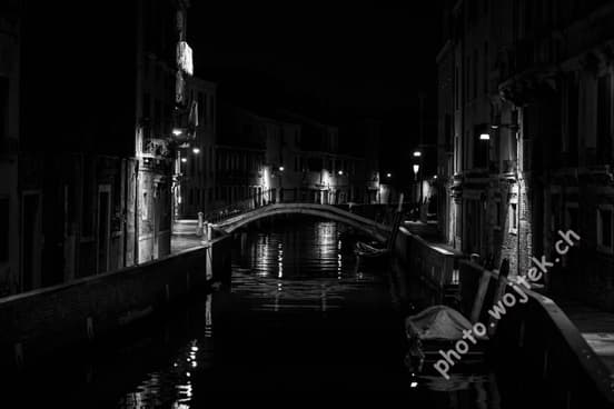 Venice Canal at Night Venice Italy