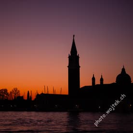 San Giorgio Maggiore silhouette at sunset, Venice