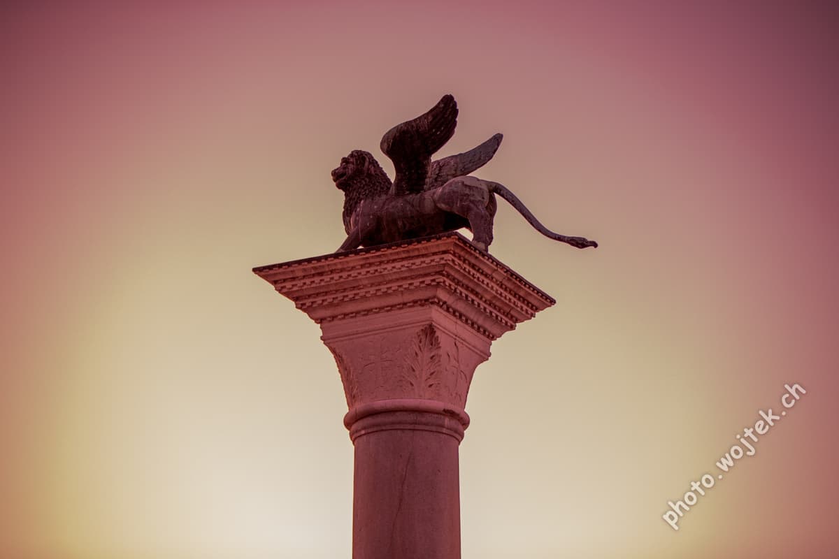 Winged Lion Statue Venice Italy