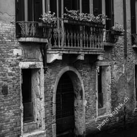 Venetian Balcony Over Canal Venice Italy