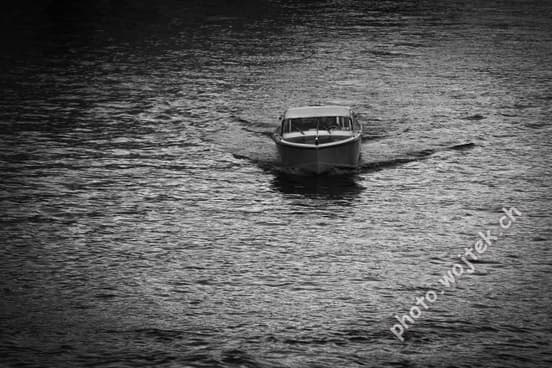 Water taxi on canal, Venice Italy