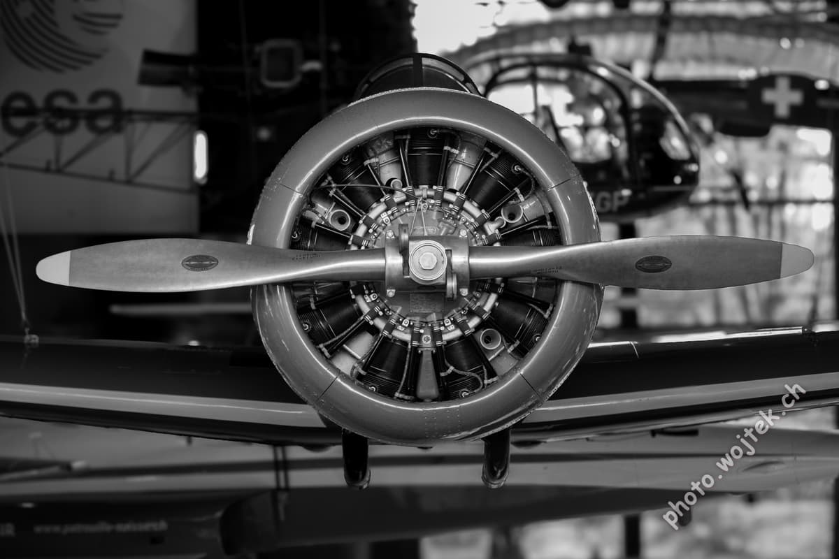 Vintage airplane propeller Swiss Museum of Transport Luzern