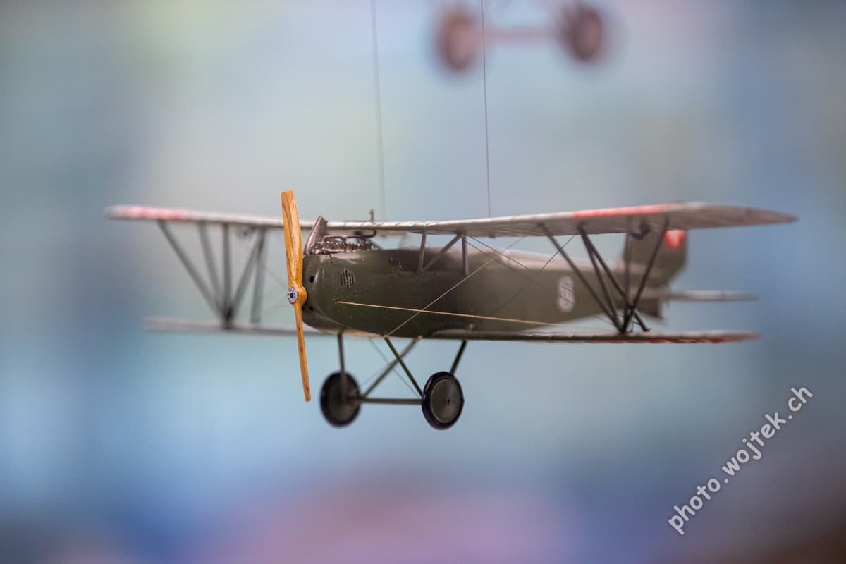 Model Biplane Display Swiss Museum of Transport Luzern