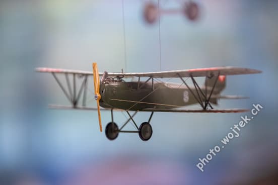 Model Biplane Display Swiss Museum of Transport Luzern