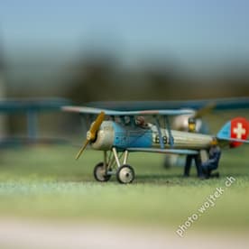 Model Biplane with Swiss Flag Swiss Museum of Transport Luzern