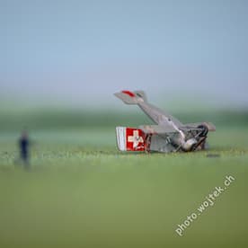 Model vintage airplane crash Swiss Museum of Transport Luzern