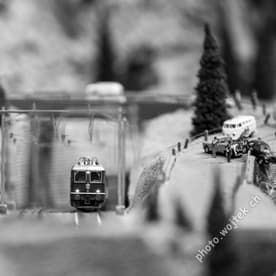 Model train and accident scene Swiss Museum Luzern
