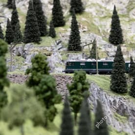 Model Train in Mountain Landscape Swiss Museum Luzern