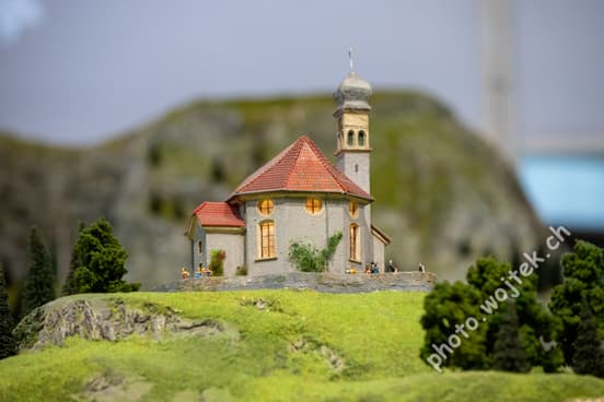 Model Church on Hill Swiss Museum of Transport Luzern