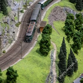 Model Train on Mountain Track Swiss Museum Luzern