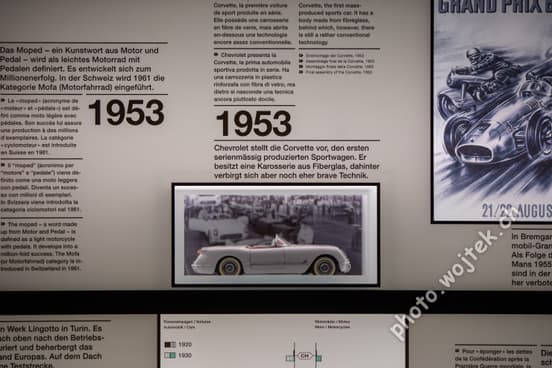 1953 Chevrolet Corvette exhibit Swiss Museum Luzern