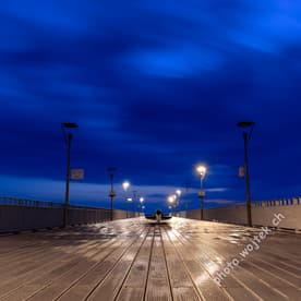 Wooden Pier at Night Kolobrzeg Poland