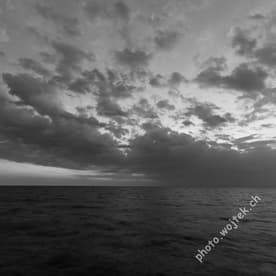 Cloudy sky over Baltic Sea Kolobrzeg Poland