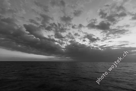 Cloudy sky over Baltic Sea Kolobrzeg Poland