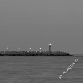 Lighthouse and Breakwater at Dusk, Kolobrzeg Poland