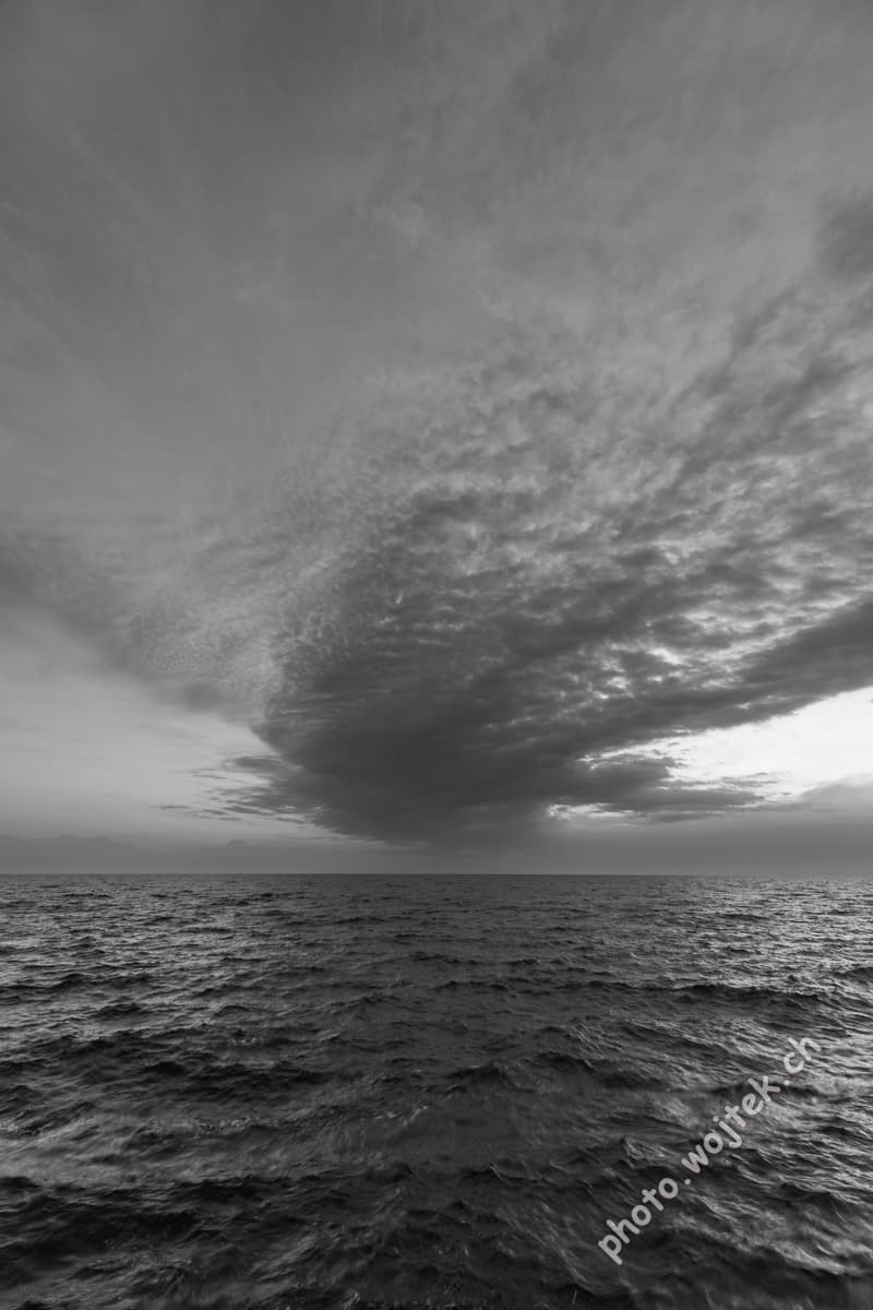 Cloud formation over Baltic Sea Kolobrzeg Poland