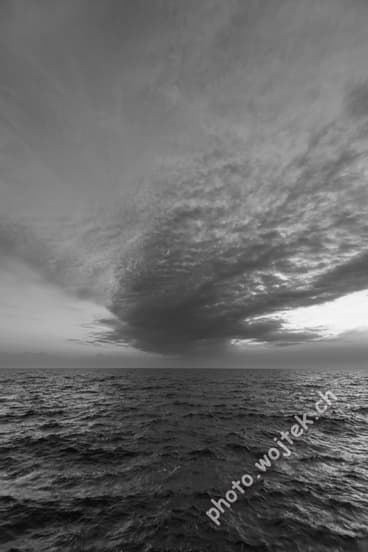 Cloud formation over Baltic Sea Kolobrzeg Poland