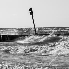 Waves Crashing on Breakwater Kolobrzeg Poland