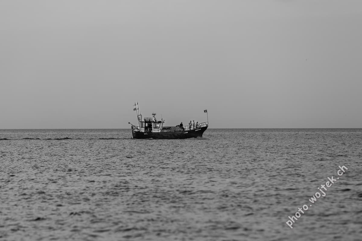 Fishing boat on sea, Kolobrzeg Poland