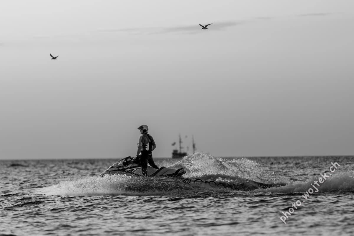 Jet Ski Rider on Sea Kolobrzeg Poland