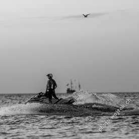 Jet Ski Rider on Sea Kolobrzeg Poland