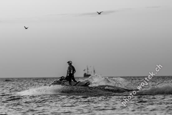 Jet Ski Rider on Sea Kolobrzeg Poland