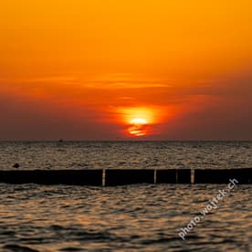 Sunset over Baltic Sea Kolobrzeg Poland